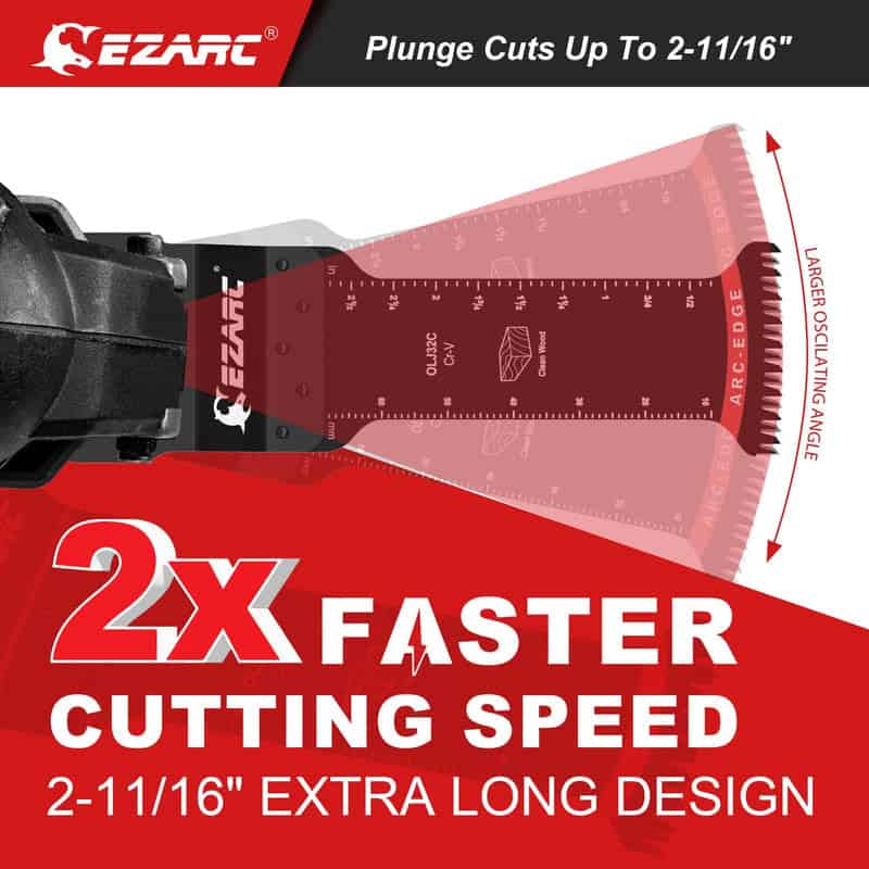 EZARC 1 1/4"  Extra-Long Arc Edge Japanese Tooth Oscillating Saw Blades