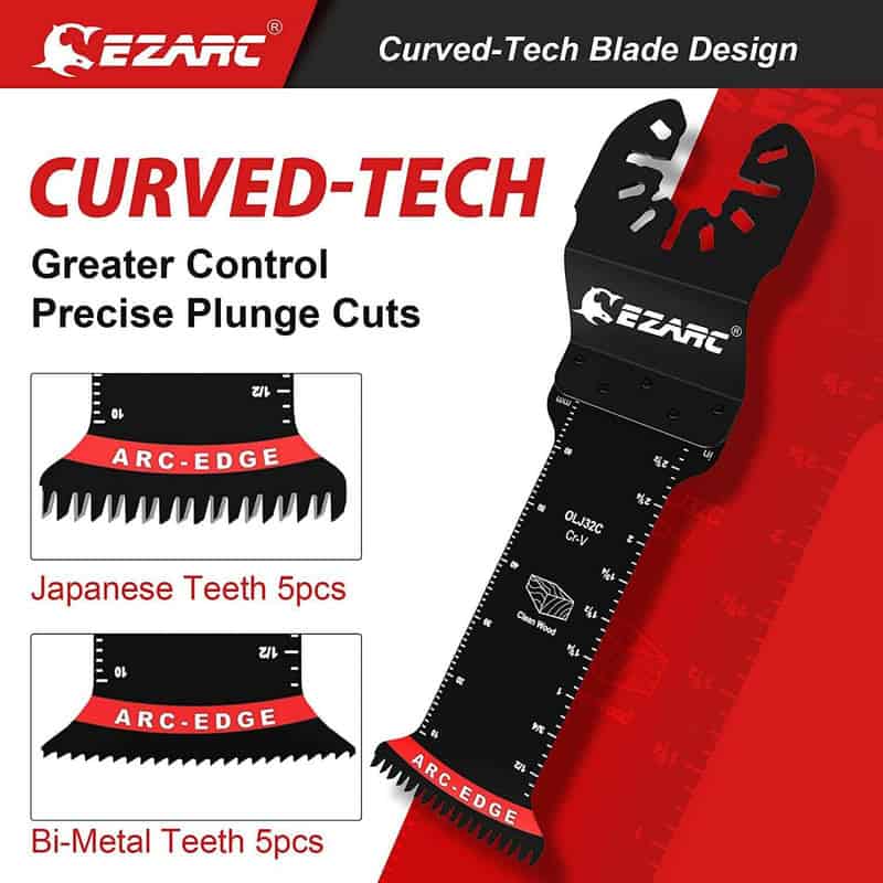 EZARC 10PC General Purpose Extra-Long Oscillating Saw Blade Set