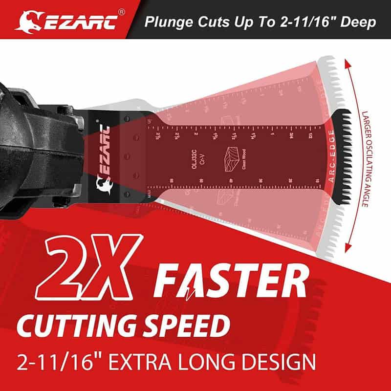 EZARC 10PC General Purpose Extra-Long Oscillating Saw Blade Set