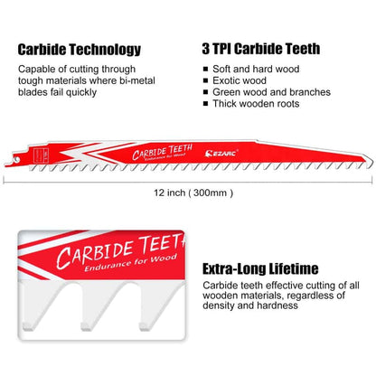 EZARC 12" 3 TPI Carbide Reciprocating Saw Blade