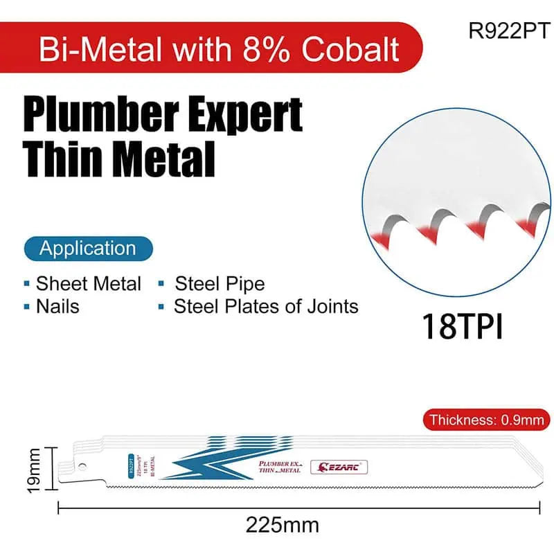 EZARC 9" 18 TPI Bi-Metal Reciprocating Saw Blade