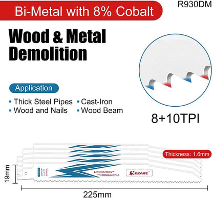 EZARC 9" 8/10TPI Bi-Metal Reciprocating Saw Blade